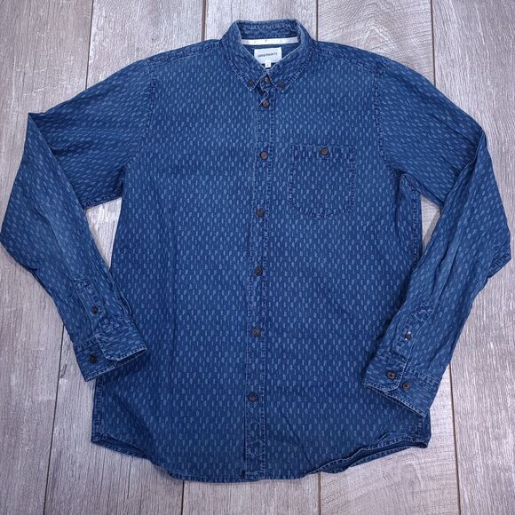 Norse Projects Shirt Mens Large Anton Dot Pod Denim Button Long Sleeve - Picture 1 of 8